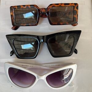 LOT- Fashion Sunglasses Set - Tortoise, Black, and White